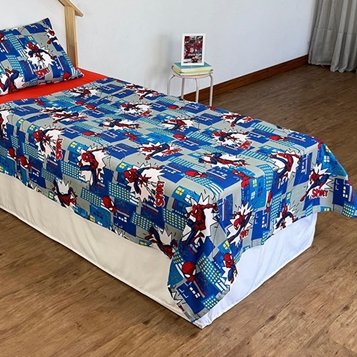357x357 jg de cama homem aranha cartoon